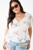Forever21 Plus Size Crepe Floral Self-tie Top