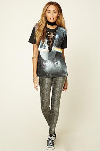 Forever21 Women's  Glitter Knit Leggings
