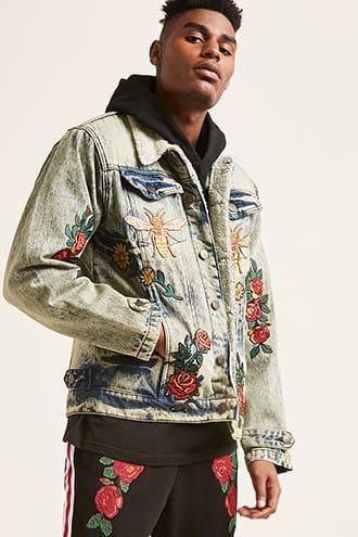 Forever21 Reason Acid Wash Denim Jacket