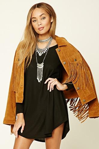 Forever21 Women's  Cutout-back Knit Swing Dress