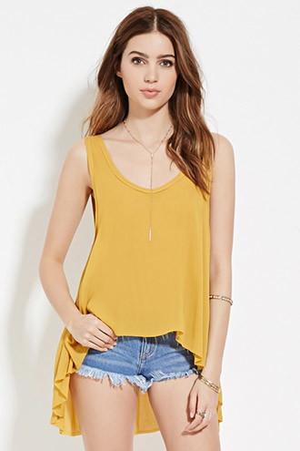 Forever21 Women's  Raw-cut Gauze Top