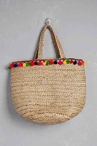 Forever21 Shiraleah Pom Pom Tote Bag