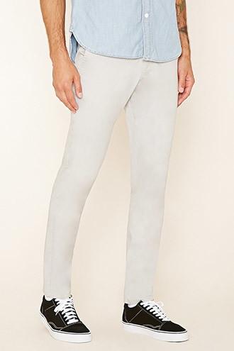 21 Men Men's  Slim Fit Cotton-blend Pants