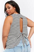 Forever21 Plus Size Striped Cutout Tank Top