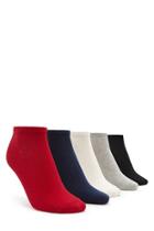 Forever21 Women's  Navy & Red Ankle Socks - 5 Pack