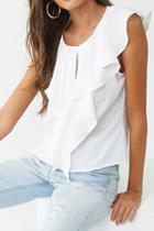 Forever21 Keyhole Ruffle-trim Top