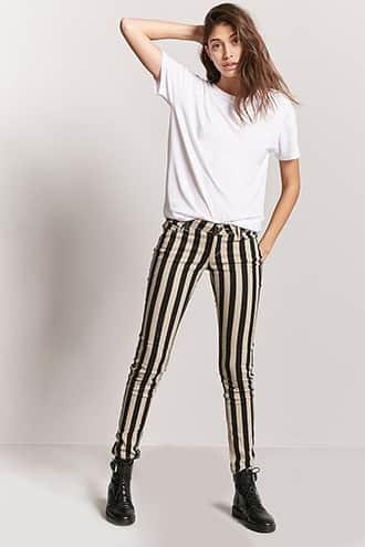 Forever21 Skinny Striped Jeans