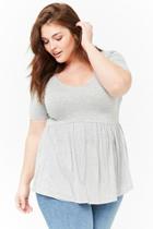 Forever21 Plus Size Heathered Knit Flounce Top