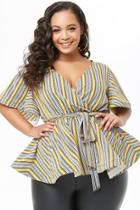 Forever21 Plus Size Belted Surplice Flounce Top