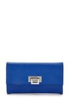 Forever21 Blue Faux Leather Envelope Wallet