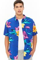 Forever21 Tropical Floral Chest Pocket Shirt