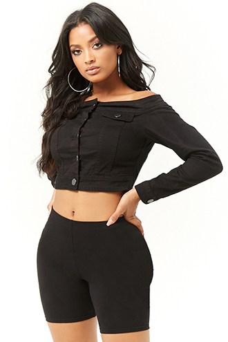 Forever21 Cropped Off-the-shoulder Jacket