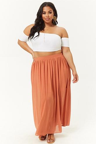 Forever21 Plus Size Chiffon Maxi Skirt