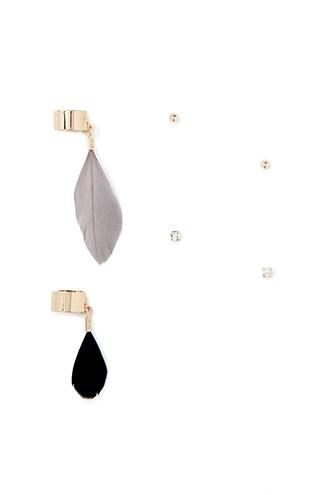 Forever21 Feather Ear Cuff Stud Set