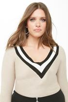 Forever21 Plus Size Striped-trim Sweater