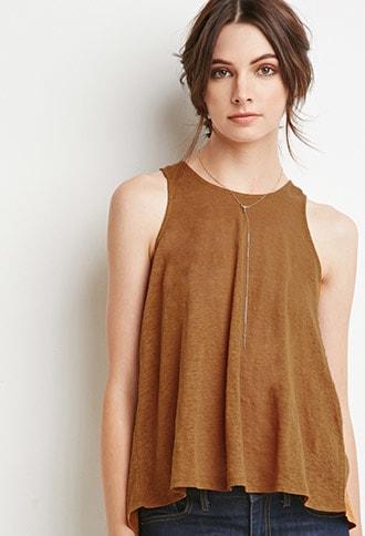 Forever21 Linen Slit-back Tank