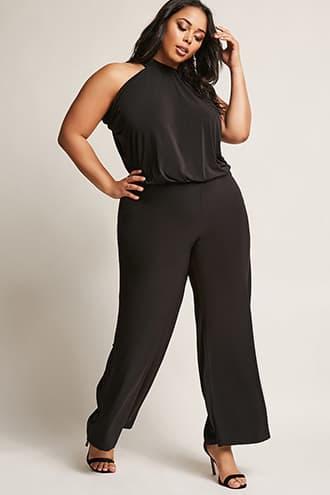 Forever21 Plus Size Drape Wide-leg Jumpsuit