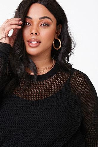 Forever21 Plus Size Sheer Knit Sweater