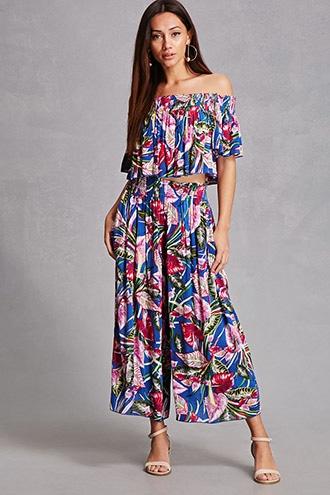 Forever21 Boho Me Smocked Wide-leg Pants