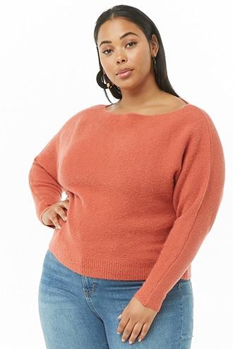 Forever21 Plus Size Brushed Knit Off-the-shoulder Sweater