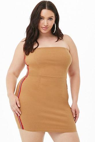 Forever21 Plus Size Striped-trim Tube Dress