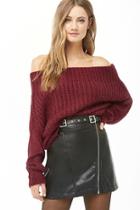 Forever21 Off-the-shoulder Knit Sweater