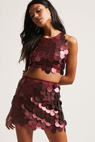 Forever21 Motel Oversized Sequin Mini Skirt