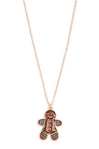 Forever21 Gingerbread Pendant Chain Necklace