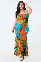 Forever21 Plus Size Tropical Strappy Mermaid Dress