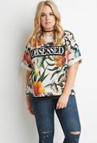Forever21 Plus Obsessed Floral Graphic Sweatshirt