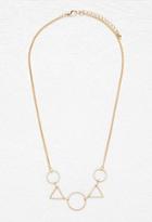 Forever21 Geo Pendant Necklace (matte Gold)