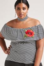 Forever21 Plus Size Striped Choker Top