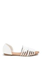 Forever21 Qupid Faux Leather Open-toe Caged Flats