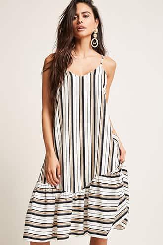 Forever21 Stripe Drop Hem Cami Dress