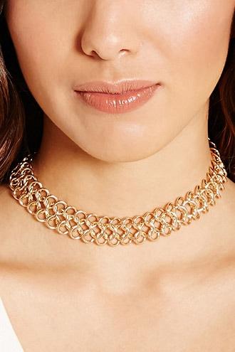Forever21 Metallic Circle Choker
