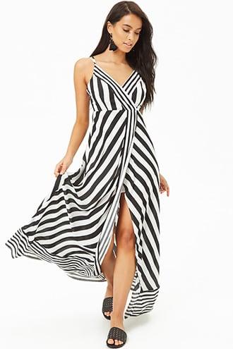 Forever21 Cross-back Striped Maxi Dress