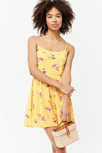 Forever21 Floral Print Fit & Flare Dress
