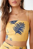 Forever21 Leaf Print Cropped Cami