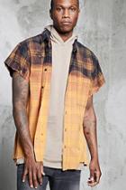 Forever21 Dip-dye Flannel Plaid Shirt