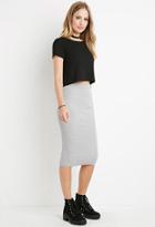 Forever21 Women's  Ribbed Knit Bodycon Skirt (heather Grey)