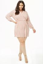 Forever21 Plus Size Striped Crepe Belted Dress