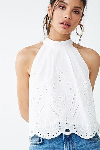 Forever21 Eyelet Lace Halter Top