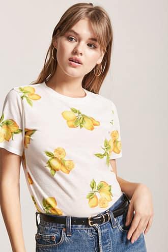 Forever21 Lemon Print Tee