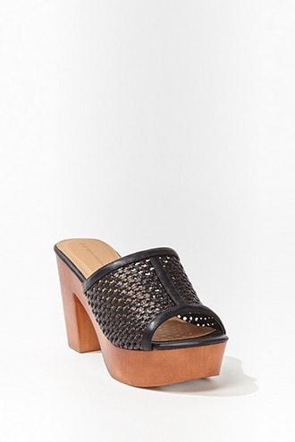 Forever21 Faux Leather Cutout Platform Heels