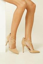 Forever21 Women's  Taupe Faux Suede Strappy Stilettos
