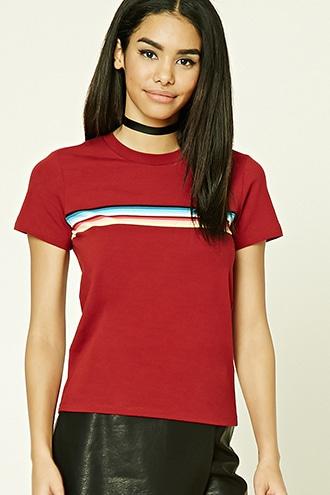 Forever21 Rainbow Stripe Tee