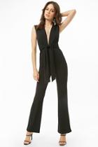 Forever21 Sleeveless Tie-front Jumpsuit