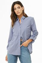 Forever21 Cuffed Striped Shirt