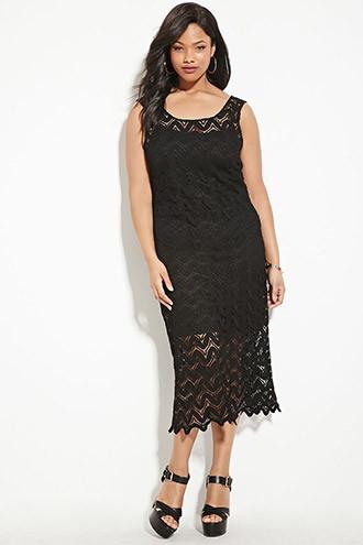 Forever21 Plus Women's  Plus Size Crochet Midi Dress