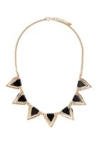 Forever21 Gold & Black Triangle Statement Necklace